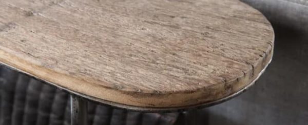 Bijzet magazine tafel | Benard's Woonaccessoires | gemaakt van oud doorleefd hout en rundleder