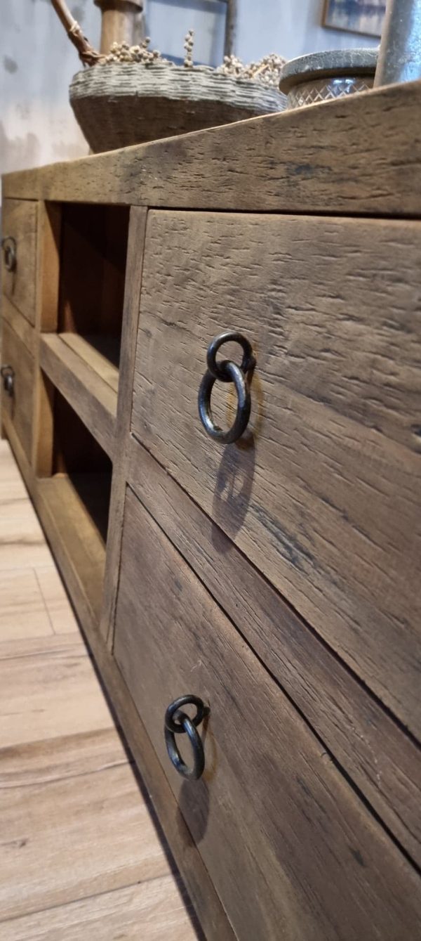 Dressoir 4-lades oud hout | Benard's Woonaccessoires | perfect voor in een landelijk interieur