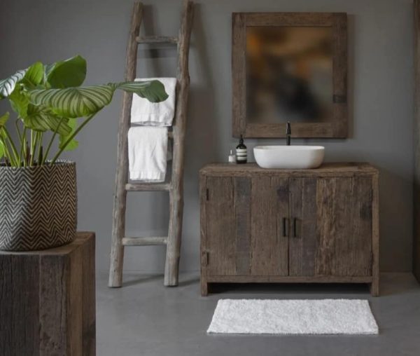 Badkamer meubel rustiek oud hout | Benard's Woonaccessoires | Landelijke Woonstijl