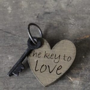 Handgemaakte sleutel | met een gelukwens | Benard's Woonaccessoires | The key to Love
